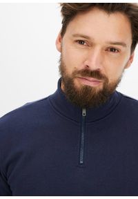 bonprix - Bluza ze stójką. Okazja: na co dzień. Typ kołnierza: kołnierzyk stójkowy. Kolor: niebieski. Styl: casual #3