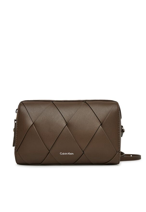 Calvin Klein Torebka Ck Woven Camera Bag K60K613002 Brązowy. Kolor: brązowy. Materiał: skórzane