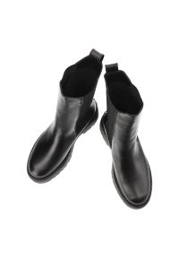 Czarne Botki Carinii Stylowe Wsuwane Workery Damskie. Okazja: na co dzień. Zapięcie: bez zapięcia. Kolor: czarny. Materiał: skóra. Styl: elegancki #7