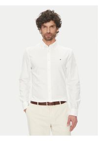 TOMMY HILFIGER - Tommy Hilfiger Koszula MW0MW38556 Biały Slim Fit. Kolor: biały. Materiał: bawełna