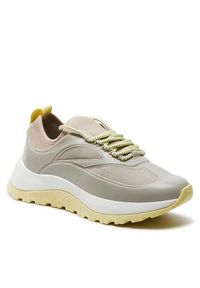 Calvin Klein Sneakersy Runner Lace Up Caging HW0HW01900 Beżowy. Kolor: beżowy. Materiał: mesh, materiał #5