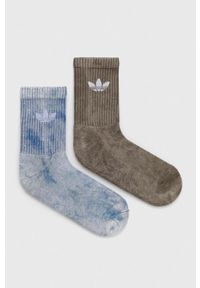 adidas Originals skarpetki 2-pack kolor niebieski. Kolor: niebieski. Materiał: materiał, włókno #1