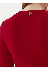 TwinSet - TWINSET Sukienka dzianinowa 252TP3040 Czerwony Slim Fit. Kolor: czerwony. Materiał: syntetyk, wiskoza #5