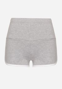 Born2be - Szare Bawełniane Szorty Dresowe z Lamówką Lirevive. Okazja: na co dzień, na spacer. Kolor: szary. Materiał: dresówka, bawełna. Styl: sportowy, klasyczny, elegancki, casual #3