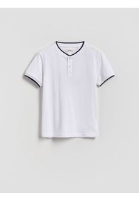 Reserved - Koszulka polo - biały. Typ kołnierza: polo. Kolor: biały. Materiał: bawełna, dzianina #1