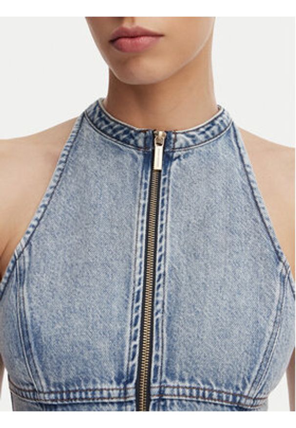 Armani Exchange Sukienka jeansowa XW002261 AF21338 MB001 Niebieski Regular Fit. Kolor: niebieski. Materiał: bawełna