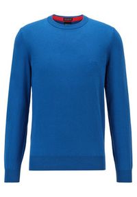 BOSS - Boss Sweter Pacas-L 50450180 Niebieski Regular Fit. Kolor: niebieski. Materiał: bawełna #4