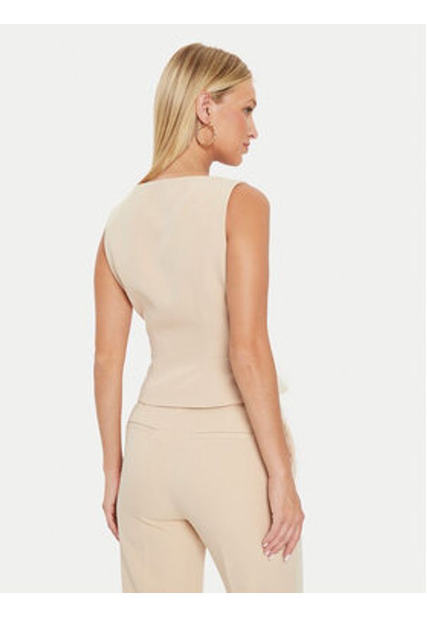 Guess Kamizelka W4YN53 WFWX2 Beżowy Regular Fit. Kolor: beżowy. Materiał: syntetyk