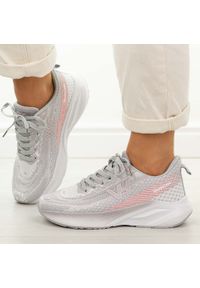 Szare sportowe buty damskie Vanhorn 27308. Okazja: na spacer, na co dzień. Nosek buta: okrągły. Kolor: szary. Materiał: tkanina. Szerokość cholewki: normalna. Sezon: wiosna, lato. Sport: fitness, turystyka piesza #1