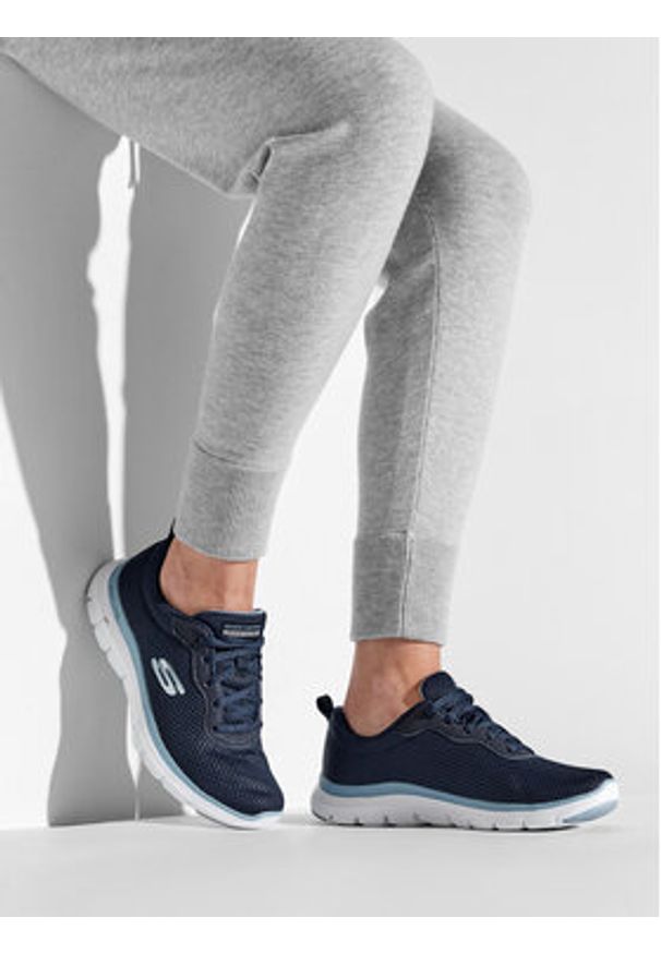 skechers - Skechers Sneakersy Brilliant View 149303/NVBL Granatowy. Kolor: niebieski. Materiał: materiał