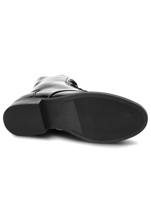 Czarne Botki S.Barski Ocieplane Eleganckie Obuwie Damskie. Okazja: na co dzień. Zapięcie: sznurówki. Kolor: czarny. Materiał: materiał, lakier, tiul. Styl: elegancki