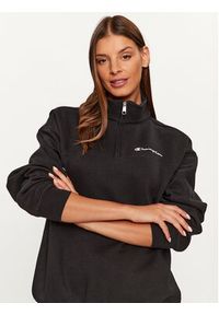Champion Bluza Half Zip Sweatshirt 116590 Czarny Oversize. Kolor: czarny. Materiał: bawełna #5
