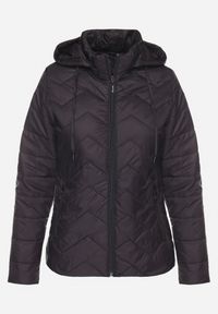 Born2be - Czarna Kurtka z Odpinanym Kapturem Pikowana Ariobia. Kolor: czarny #2