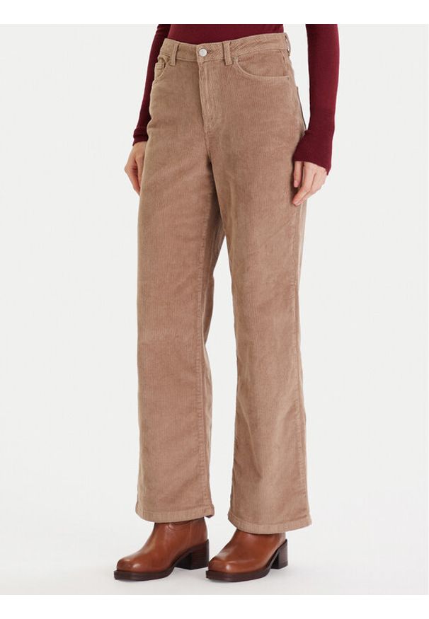 Vero Moda Spodnie materiałowe Tessa 10315350 Beżowy Wide Leg. Kolor: beżowy. Materiał: bawełna