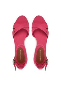 TOMMY HILFIGER - Tommy Hilfiger Sandały Flag Criss-Cros Mid Wedge Espad FW0FW08481 Różowy. Kolor: różowy. Materiał: materiał #4
