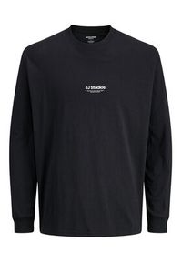 Jack & Jones - Jack&Jones Longsleeve Soho 12278788 Czarny Relaxed Fit. Kolor: czarny. Materiał: bawełna. Długość rękawa: długi rękaw