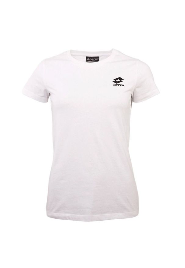LOTTO - Koszulka damska Lotto 1124012-11-0601 - biała. Kolor: biały. Materiał: bawełna. Długość rękawa: krótki rękaw. Długość: krótkie