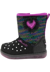 skechers - Buty dla dzieci Skechers Twinkle Toes Glitzy Glam. Okazja: na co dzień. Kolor: czarny. Materiał: zamsz, materiał #1