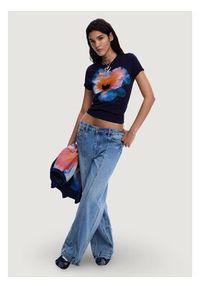 Desigual T-Shirt Estocolmo 26SWTK03 Granatowy Regular Fit. Kolor: niebieski. Materiał: bawełna #4