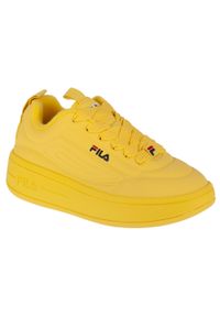 Fila - Buty sportowe Sneakersy damskie, Superbubble Wmn. Kolor: żółty. Materiał: guma, materiał, syntetyk. Sport: turystyka piesza