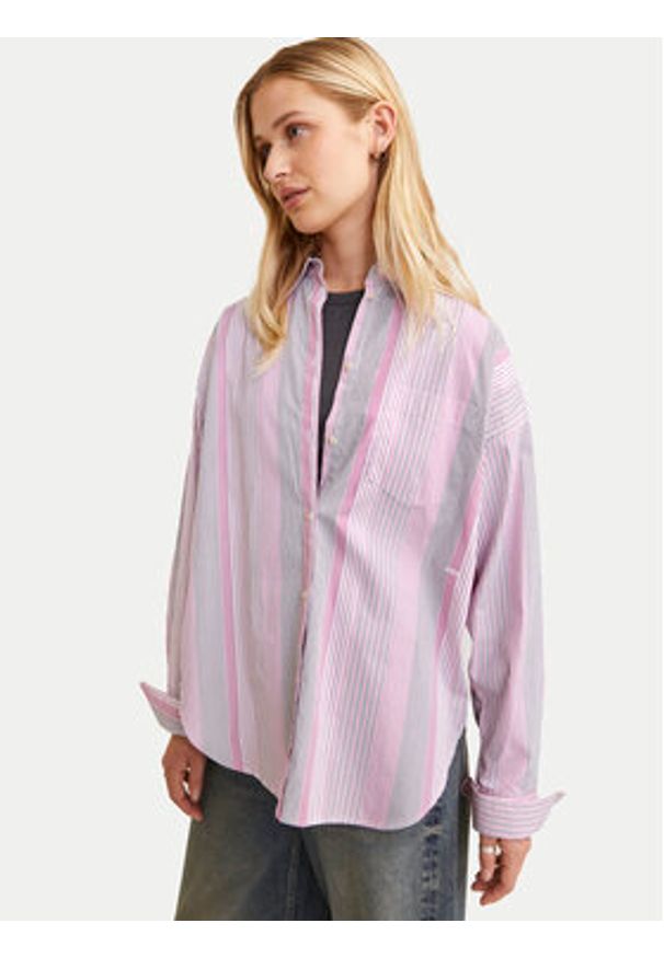 JJXX Koszula Jamie 12200353 Różowy Relaxed Fit. Kolor: różowy. Materiał: bawełna