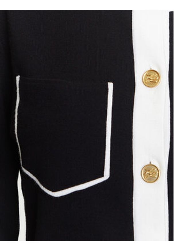 Karl Lagerfeld - KARL LAGERFELD Kardigan A3W18029 Czarny Regular Fit. Typ kołnierza: dekolt w karo. Kolor: czarny. Materiał: wiskoza