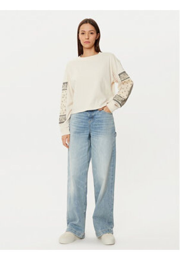Champion Bluzka 117450 Beżowy Loose Fit. Kolor: beżowy. Materiał: bawełna