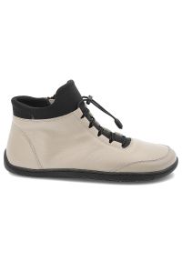 Beżowe Trzewiki Wasak Ocieplane Buty Barefoot Damskie. Okazja: na co dzień, na spacer. Kolor: beżowy. Materiał: skóra. Wzór: grochy. Styl: casual, elegancki #6