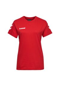 Koszulka sportowa z krótkim rękawem damska Hummel hmlGO cotton. Kolor: czerwony, wielokolorowy, różowy. Długość rękawa: krótki rękaw. Długość: krótkie