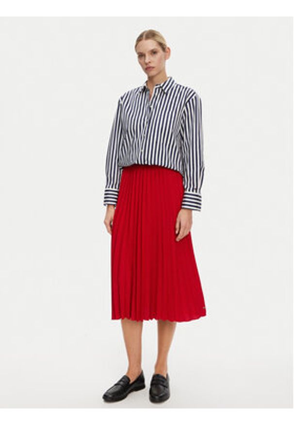 TOMMY HILFIGER - Tommy Hilfiger Spódnica plisowana WW0WW43886 Czerwony Regular Fit. Kolor: czerwony. Materiał: syntetyk