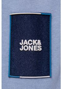 Jack & Jones bluza męska kolor fioletowy z kapturem gładka. Okazja: na co dzień. Typ kołnierza: kaptur. Kolor: niebieski. Materiał: dzianina. Wzór: gładki. Styl: casual #3