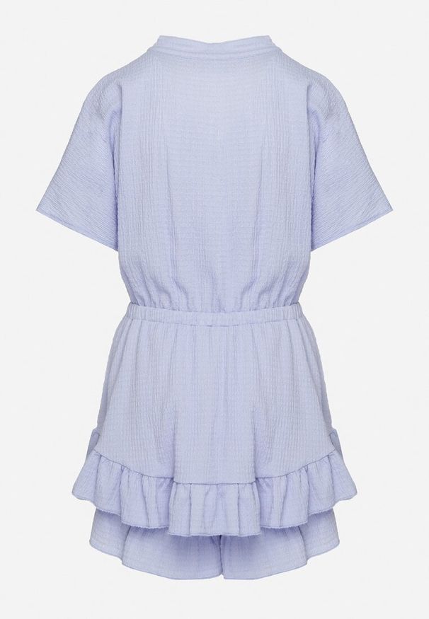 Born2be - Niebieski Taliowany Kombinezon z Gumką w Pasie Timata. Kolor: niebieski. Styl: elegancki