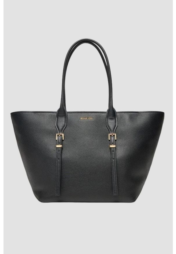 Michael Kors - MICHAEL KORS Czarna shopperka skórzana. Kolor: czarny. Materiał: skórzane. Styl: klasyczny, casual, elegancki