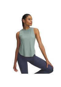 Damski tank top Under Armour Launch Elite. Kolor: zielony. Materiał: materiał. Długość rękawa: bez rękawów. Sport: fitness #1