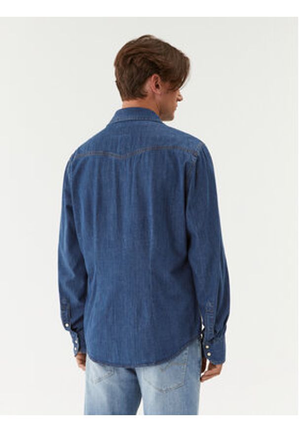 Pepe Jeans Koszula jeansowa Carson PM307489 Niebieski Regular Fit. Kolor: niebieski. Materiał: bawełna