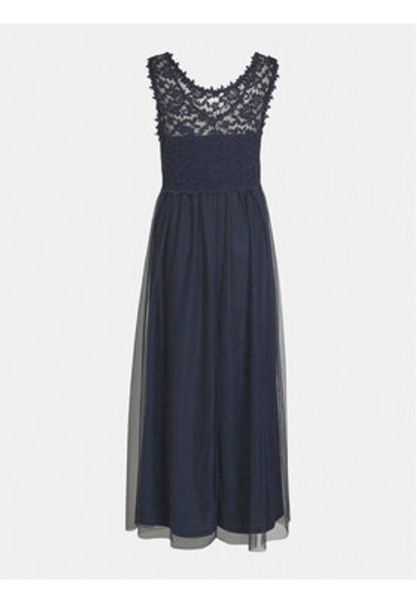 Vila Sukienka wieczorowa Lynnea 14052673 Granatowy Regular Fit. Kolor: niebieski. Materiał: syntetyk, bawełna. Styl: wizytowy