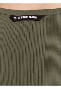 G-Star RAW - G-Star Raw Bluzka Rib D22073-C678-8165 Zielony Slim Fit. Kolor: zielony. Materiał: bawełna #3