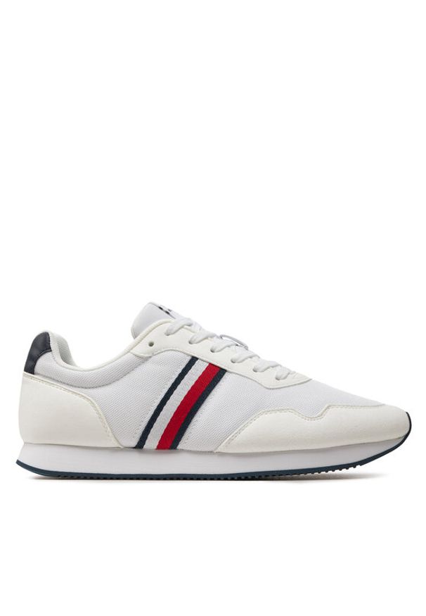 TOMMY HILFIGER - Tommy Hilfiger Sneakersy Lo Runner Mix FM0FM04958 Biały. Kolor: biały. Materiał: materiał