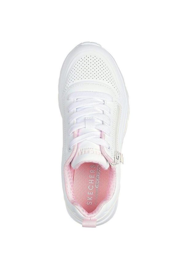 skechers - Adidasy Skechers Uno Lite - Easy Zip, Dzieci. Kolor: biały. Materiał: materiał, syntetyk. Sport: turystyka piesza