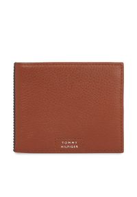 TOMMY HILFIGER - Tommy Hilfiger Duży Portfel Męski Th Prem Leather Flap & Coin AM0AM12189 Brązowy. Kolor: brązowy. Materiał: skóra