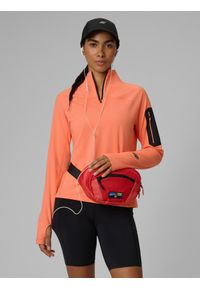 4f - 4F Bluza trekkingowa slim bez kaptura damska - pomarańczowa S. Typ kołnierza: bez kaptura. Kolor: pomarańczowy #1