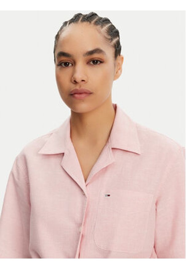 Tommy Jeans Koszula DW0DW20286 Różowy Regular Fit. Kolor: różowy. Materiał: bawełna