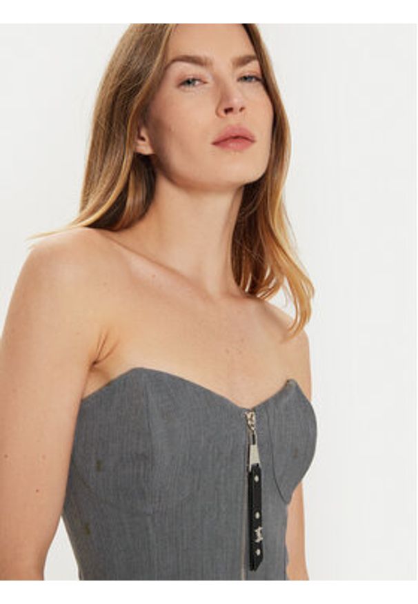 TwinSet - TWINSET Top 242AM2044 Szary Slim Fit. Kolor: szary. Materiał: syntetyk