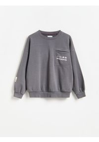 Reserved - Bluza oversize - ciemnoszary. Kolor: szary. Materiał: bawełna, dzianina #1