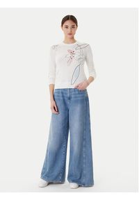 Desigual Sweter Arty 25WWJF33 Biały Regular Fit. Kolor: biały. Materiał: wiskoza #3