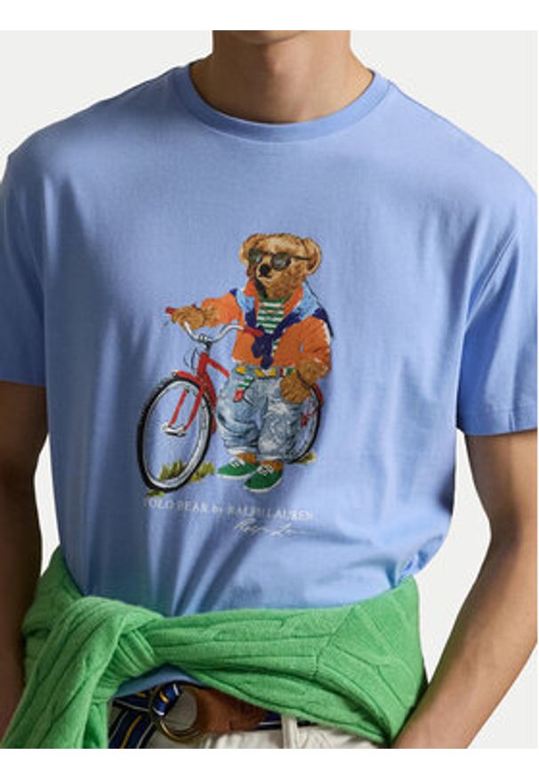 Polo Ralph Lauren T-Shirt 710B16612001 Niebieski Regular Fit. Typ kołnierza: polo. Kolor: niebieski. Materiał: bawełna