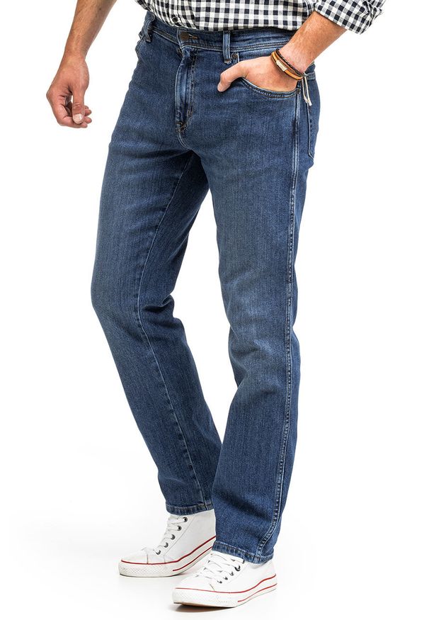Wrangler - WRANGLER TEXAS MĘSKIE SPODNIE JEANSOWE THE MOMENT AUTHENTIC STRAIGHT W121OCR25 112319229. Okazja: na spotkanie biznesowe. Styl: biznesowy, elegancki