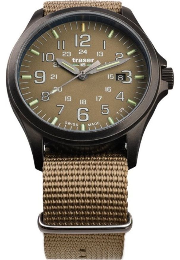 Zegarek Traser Zegarek męski Traser TS-108631 brązowy. Kolor: brązowy