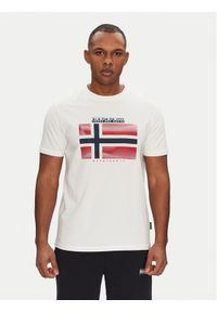 Napapijri T-Shirt S-Lari NP0A4IE52061 Biały Regular Fit. Kolor: biały. Materiał: bawełna #1