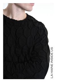 La Haine Inside Us Sweter | 3M M1156 | Mężczyzna | Czarny. Okazja: na co dzień. Kolor: czarny. Materiał: akryl, elastan, poliester. Styl: casual #6